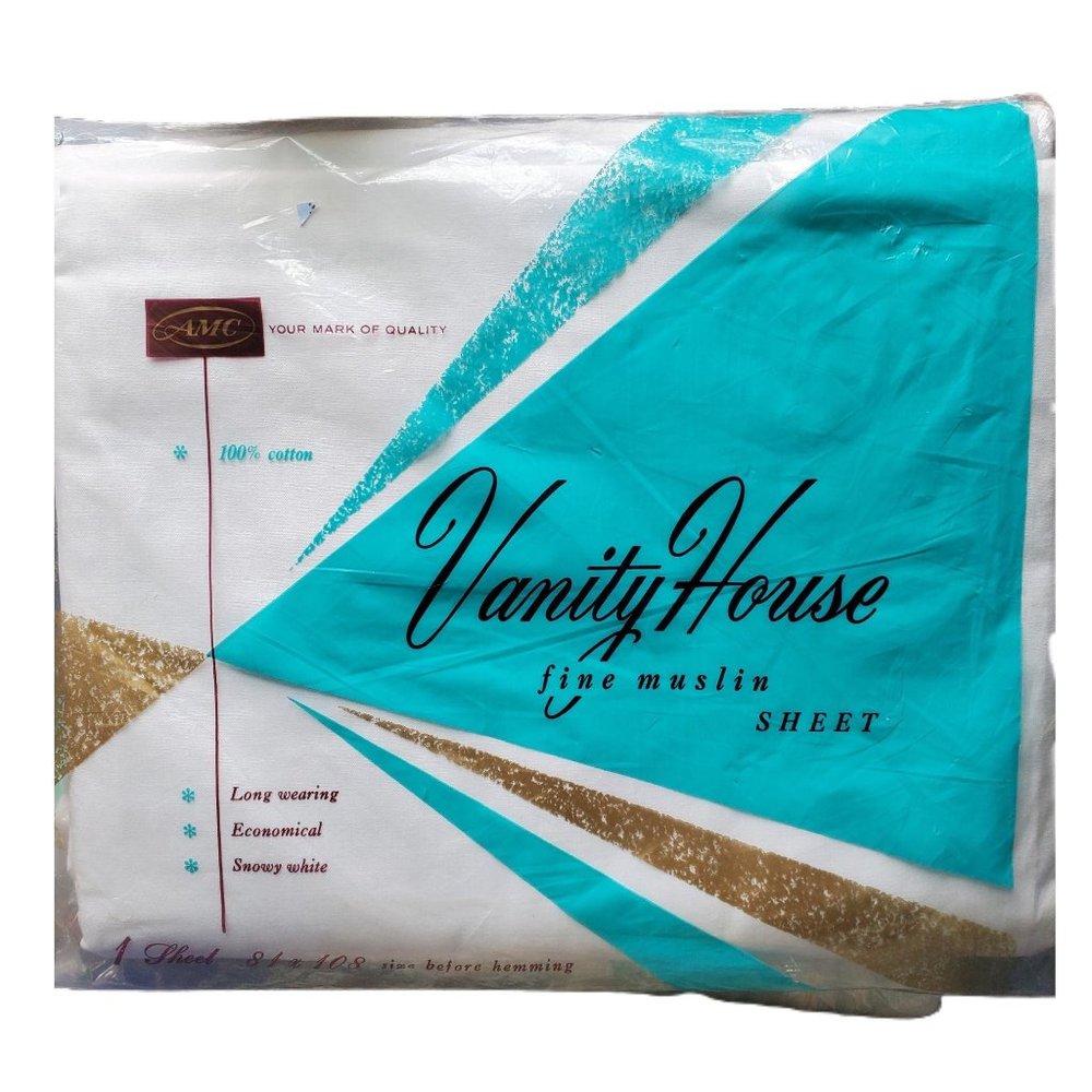 Vanity House Muslin All Cotton White Flat Sheet